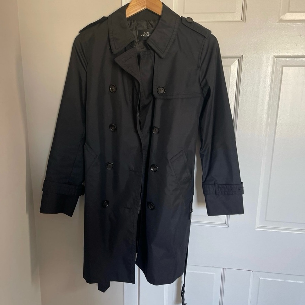 Coach Outlet Black Trench Coat – Like New – Size Medium